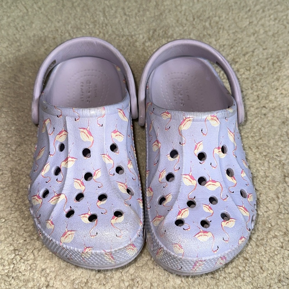 Purple flamingo Crocs - Sz 12